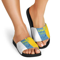 Canary Islands Flag Slide Sandals Autonomous Community of Spain - Wonder Print Shop