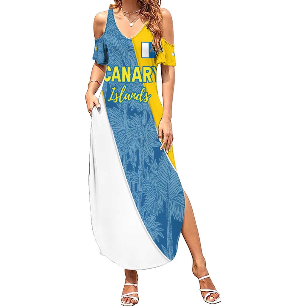 Canary Islands Flag Summer Maxi Dress Autonomous Community of Spain - Wonder Print Shop