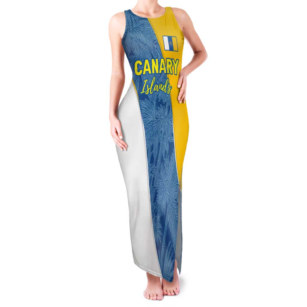 Canary Islands Flag Tank Maxi Dress Autonomous Community of Spain - Wonder Print Shop