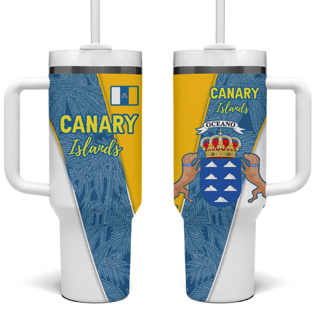Canary Islands Flag Tumbler With Handle Autonomous Community of Spain - Wonder Print Shop