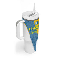Canary Islands Flag Tumbler With Handle Autonomous Community of Spain - Wonder Print Shop