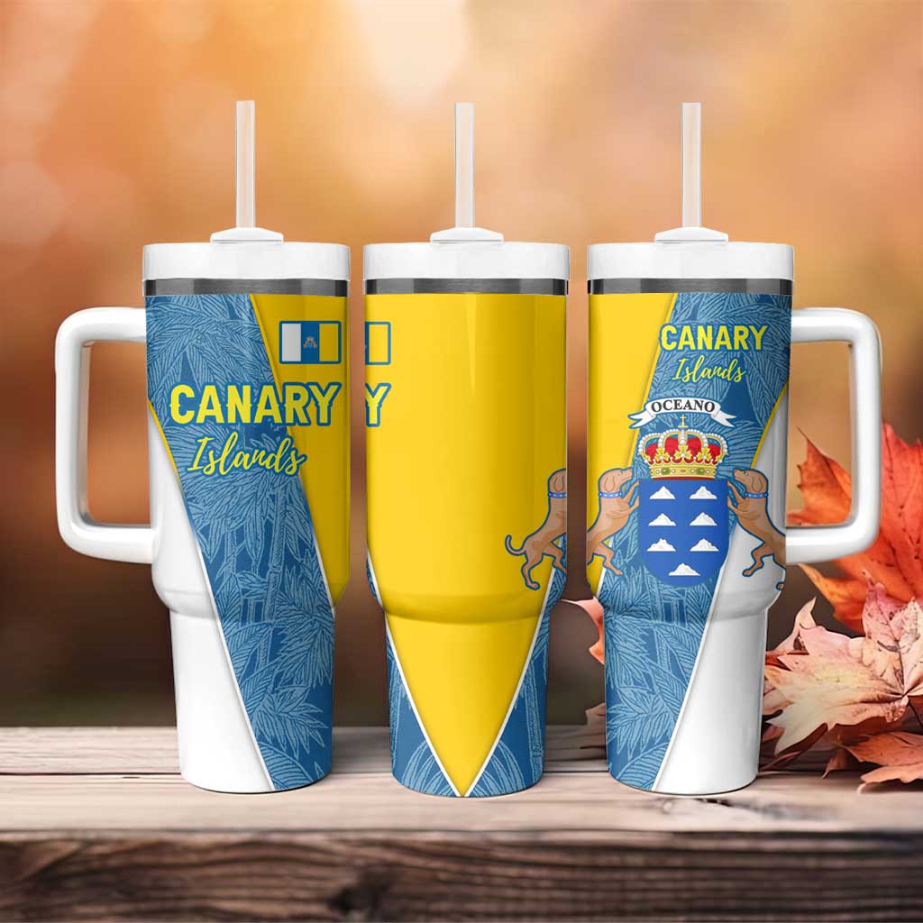 Canary Islands Flag Tumbler With Handle Autonomous Community of Spain - Wonder Print Shop