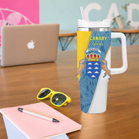 Canary Islands Flag Tumbler With Handle Autonomous Community of Spain - Wonder Print Shop