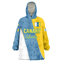 Canary Islands Flag Wearable Blanket Hoodie Autonomous Community of Spain - Wonder Print Shop