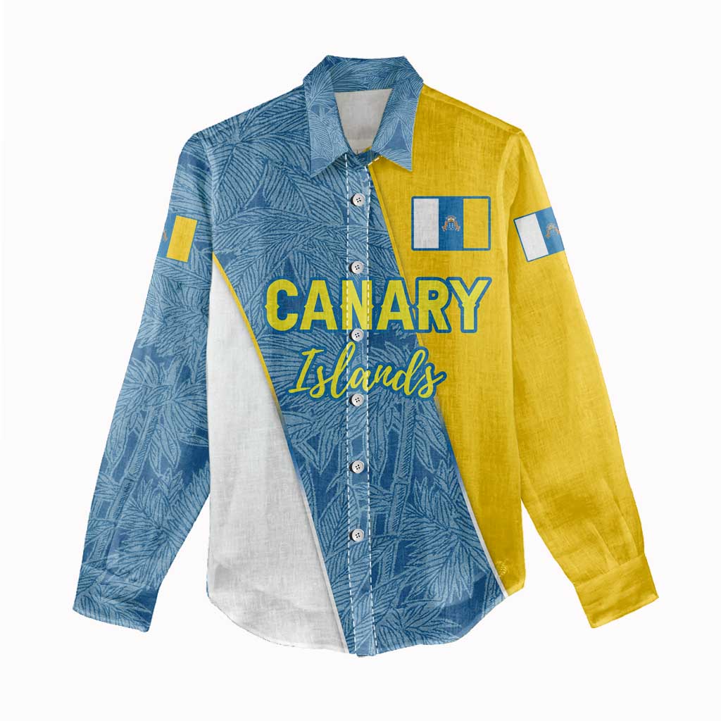 Canary Islands Flag Women Casual Shirt Autonomous Community of Spain - Wonder Print Shop