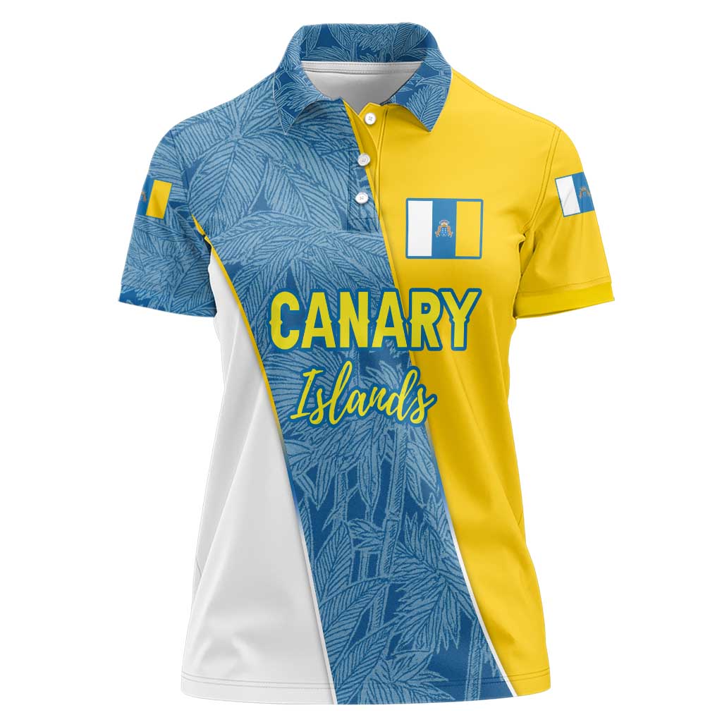 Canary Islands Flag Women Polo Shirt Autonomous Community of Spain - Wonder Print Shop