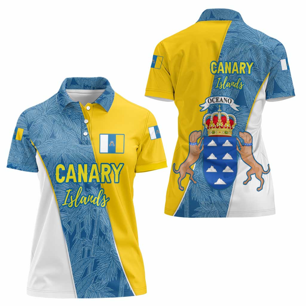 Canary Islands Flag Women Polo Shirt Autonomous Community of Spain - Wonder Print Shop