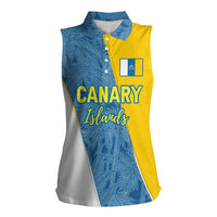 Canary Islands Flag Women Sleeveless Polo Shirt Autonomous Community of Spain - Wonder Print Shop