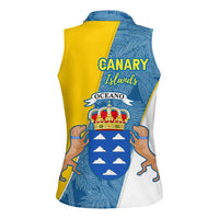 Canary Islands Flag Women Sleeveless Polo Shirt Autonomous Community of Spain - Wonder Print Shop