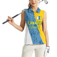 Canary Islands Flag Women Sleeveless Polo Shirt Autonomous Community of Spain - Wonder Print Shop