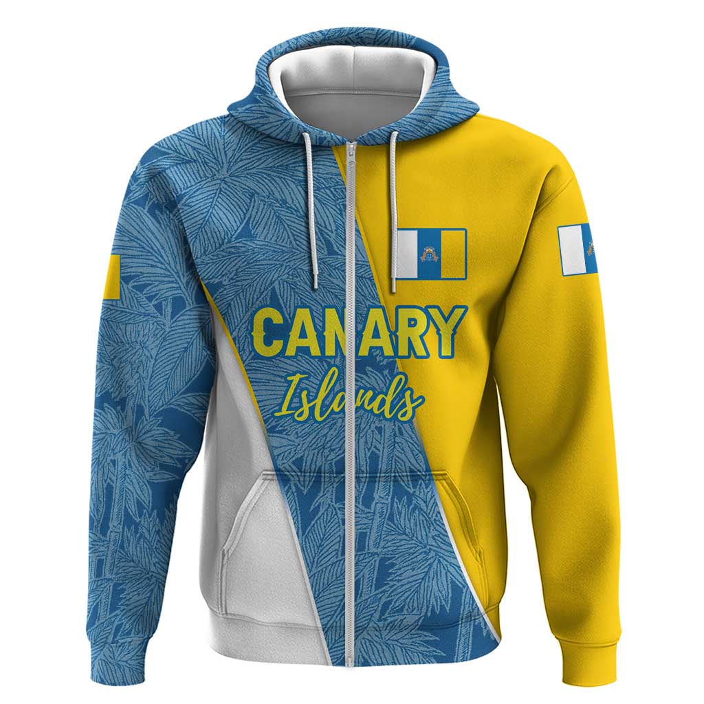Canary Islands Flag Zip Hoodie Autonomous Community of Spain - Wonder Print Shop