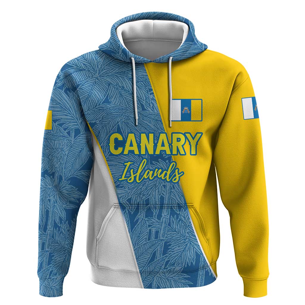 Canary Islands Flag Zip Hoodie Autonomous Community of Spain - Wonder Print Shop