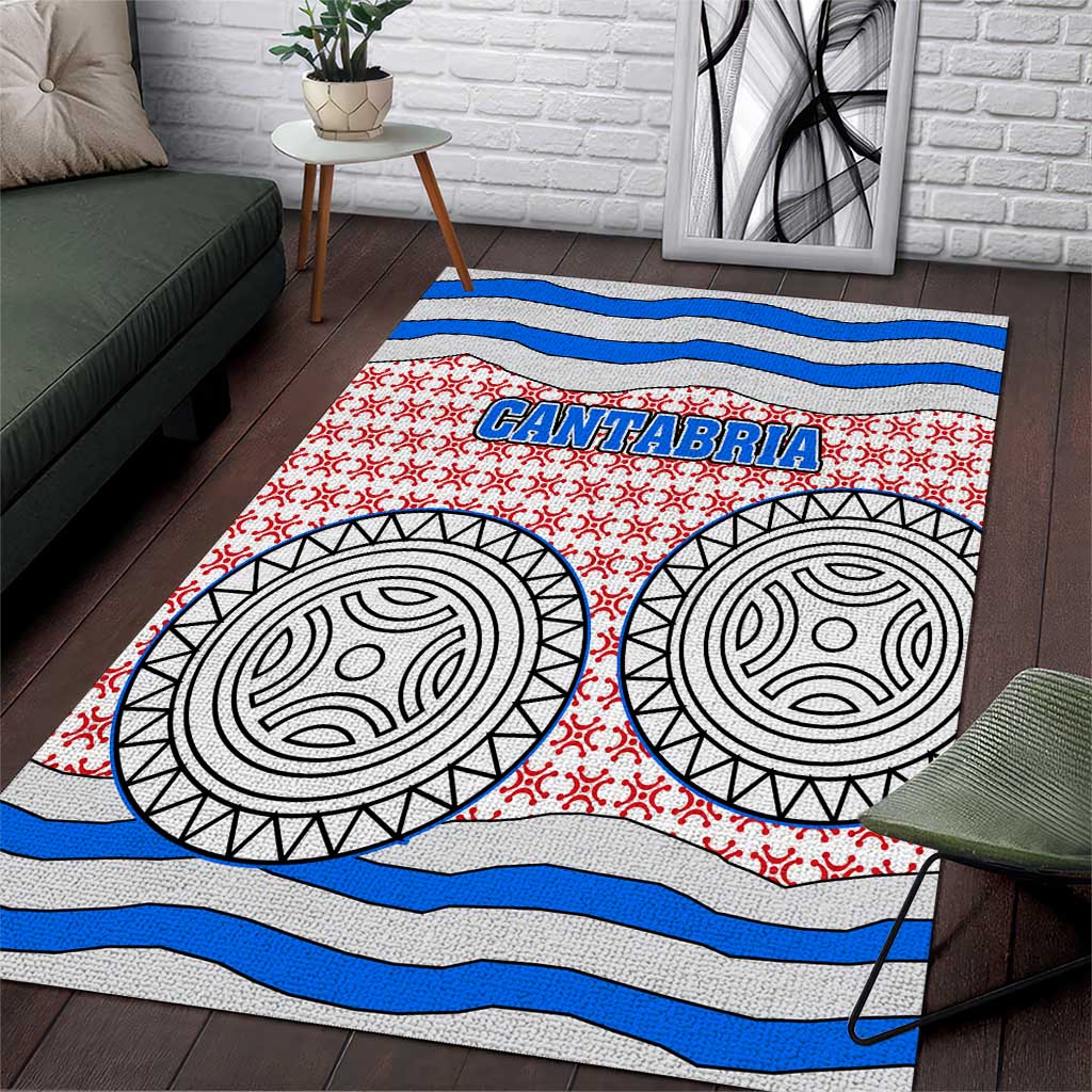 Cantabria Flag Area Rug Autonomous Community of Spain - Wonder Print Shop