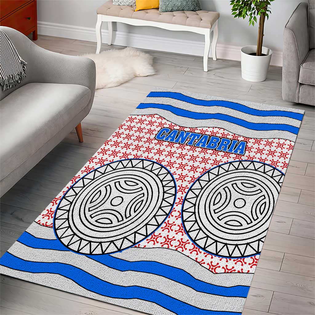 Cantabria Flag Area Rug Autonomous Community of Spain - Wonder Print Shop
