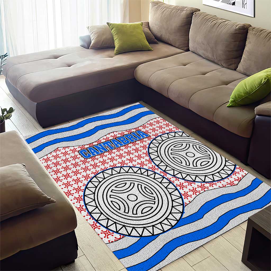 Cantabria Flag Area Rug Autonomous Community of Spain - Wonder Print Shop