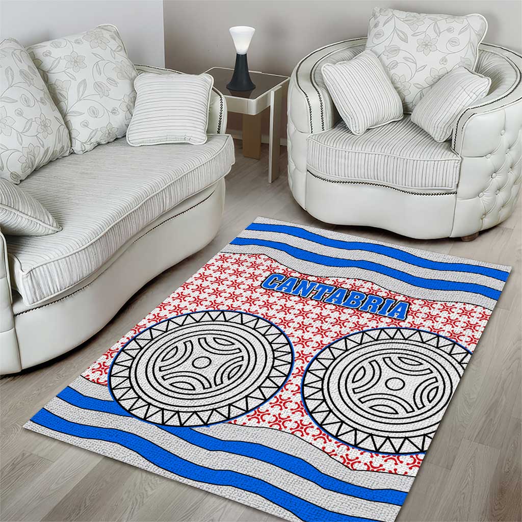 Cantabria Flag Area Rug Autonomous Community of Spain - Wonder Print Shop