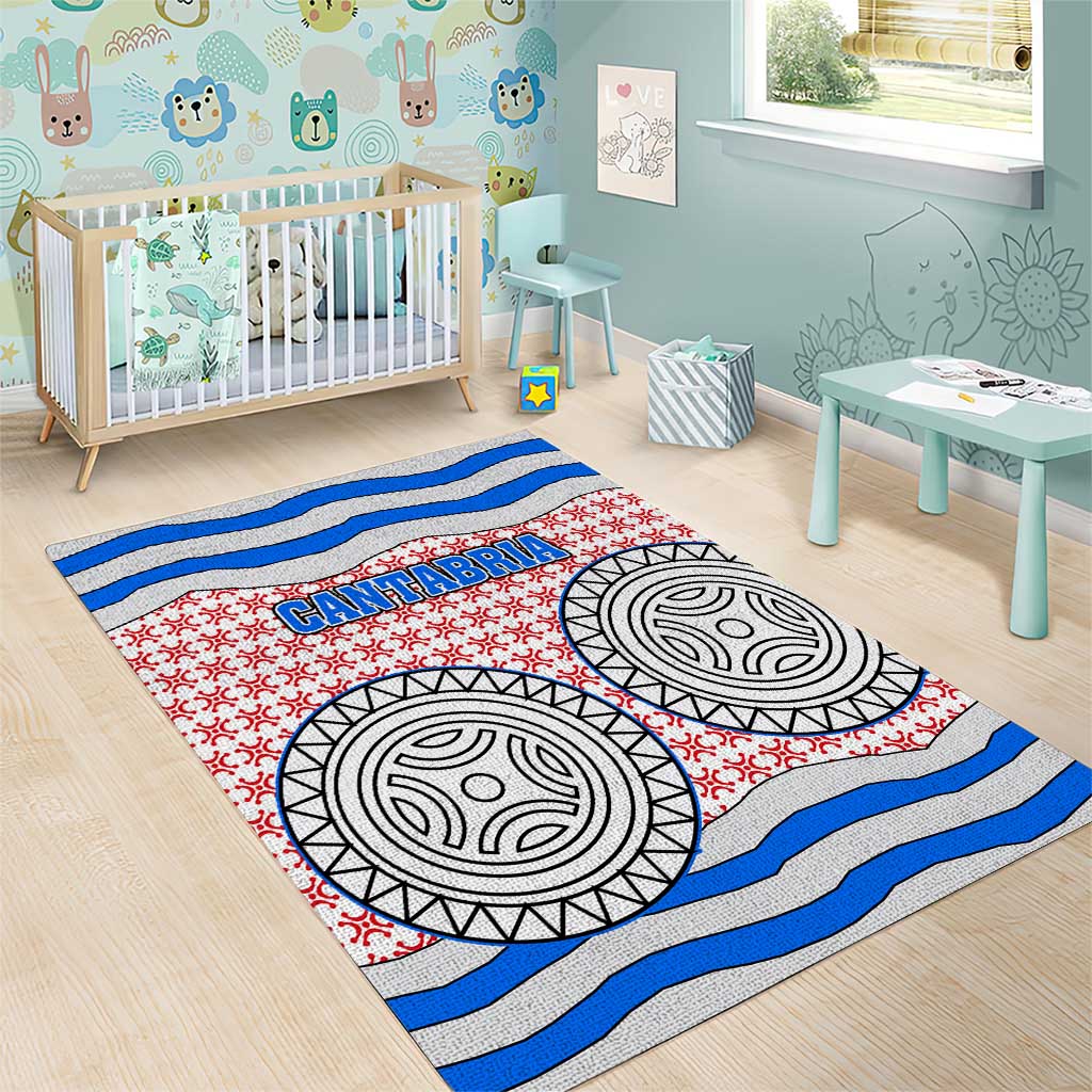 Cantabria Flag Area Rug Autonomous Community of Spain - Wonder Print Shop