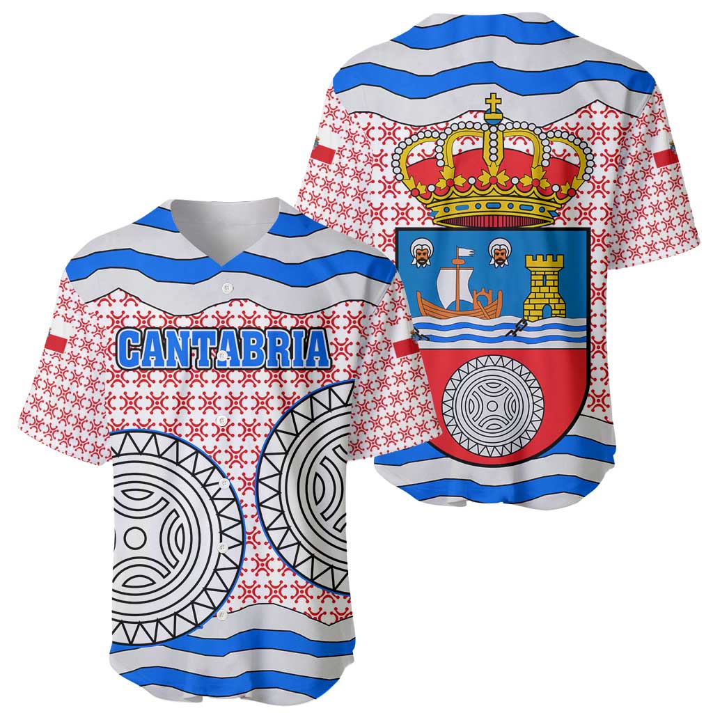 Cantabria Flag Baseball Jersey Autonomous Community of Spain - Wonder Print Shop