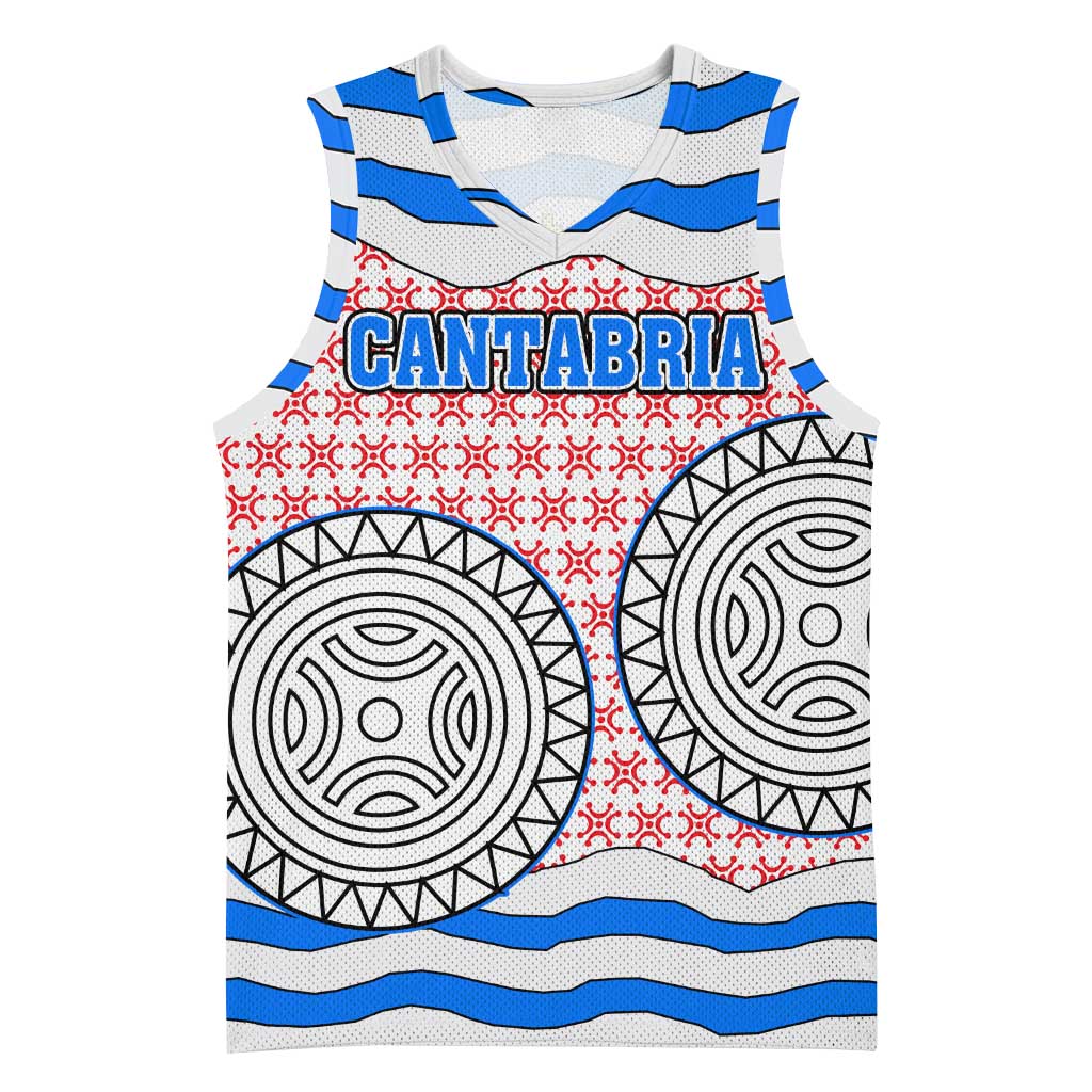 Cantabria Flag Basketball Jersey Autonomous Community of Spain - Wonder Print Shop