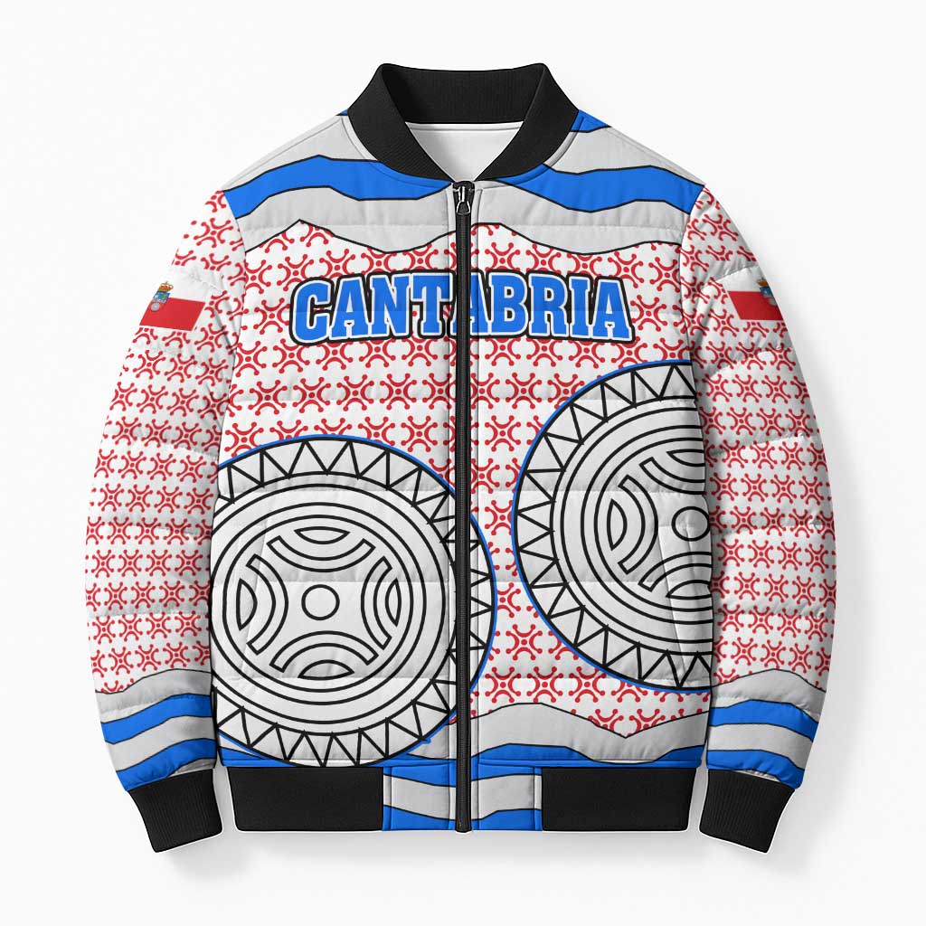 Cantabria Flag Bomber Puffer Jacket Autonomous Community of Spain - Wonder Print Shop