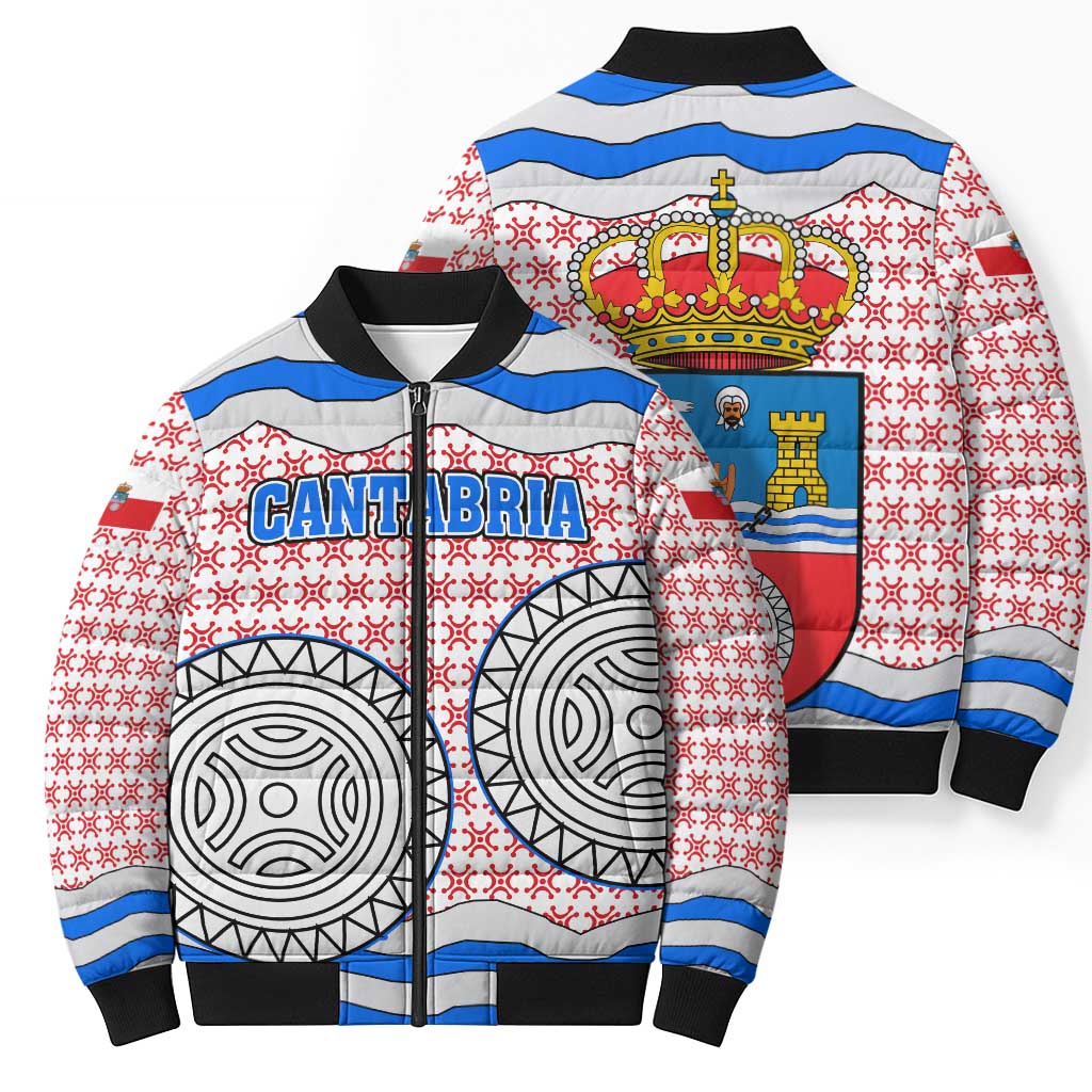 Cantabria Flag Bomber Puffer Jacket Autonomous Community of Spain - Wonder Print Shop