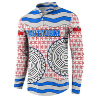 Cantabria Flag Button Sweatshirt Autonomous Community of Spain - Wonder Print Shop