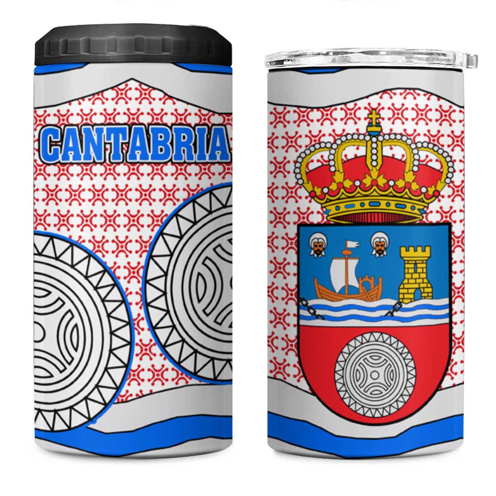Cantabria Flag 4 in 1 Can Cooler Tumbler Autonomous Community of Spain - Wonder Print Shop