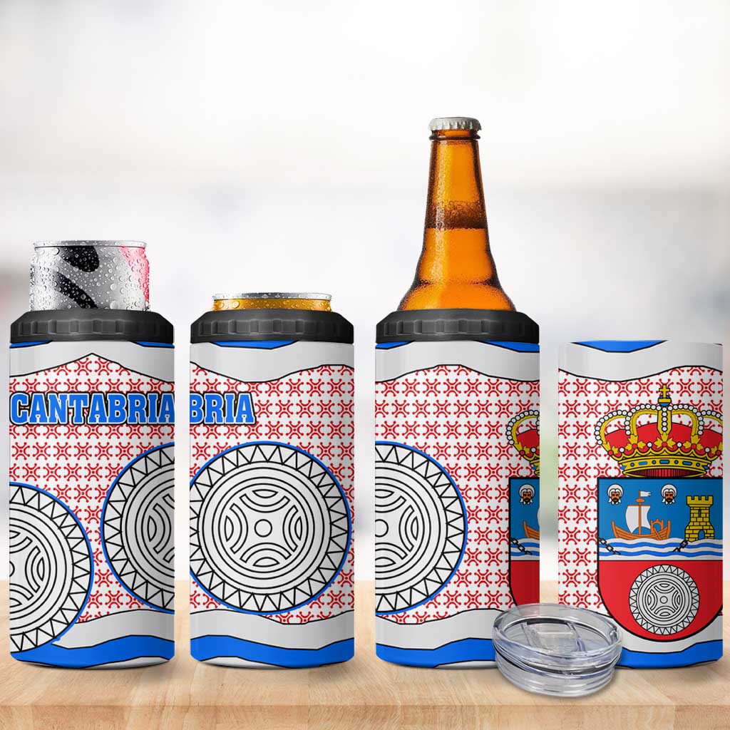 Cantabria Flag 4 in 1 Can Cooler Tumbler Autonomous Community of Spain - Wonder Print Shop