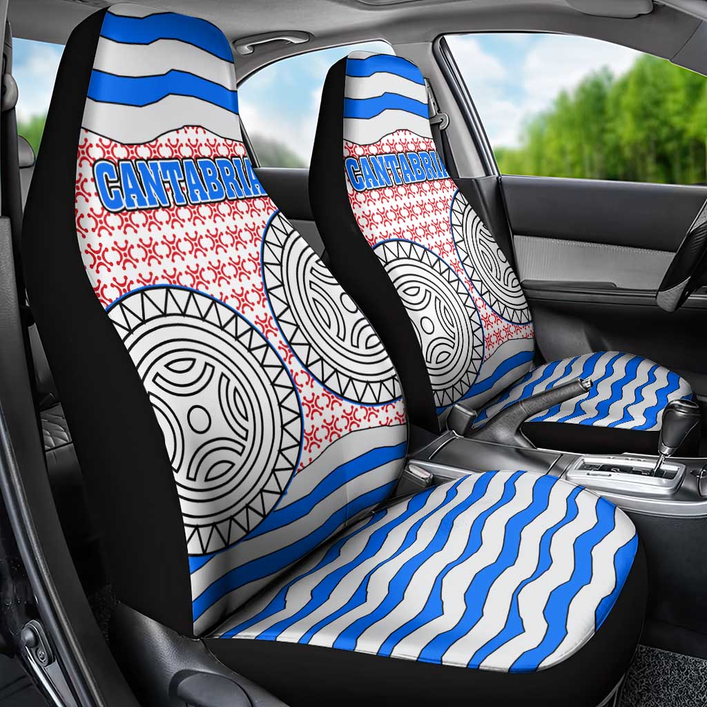 Cantabria Flag Car Seat Cover Autonomous Community of Spain - Wonder Print Shop