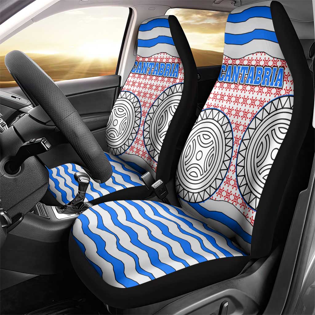 Cantabria Flag Car Seat Cover Autonomous Community of Spain - Wonder Print Shop
