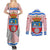 Cantabria Flag Couples Matching Summer Maxi Dress and Long Sleeve Button Shirt Autonomous Community of Spain - Wonder Print Shop