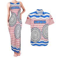 Cantabria Flag Couples Matching Tank Maxi Dress and Hawaiian Shirt Autonomous Community of Spain - Wonder Print Shop