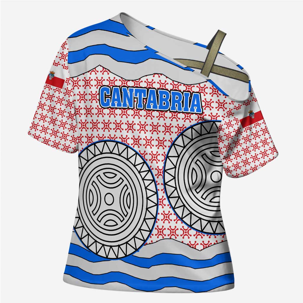 Cantabria Flag Cross Shoulder Shirt Autonomous Community of Spain - Wonder Print Shop