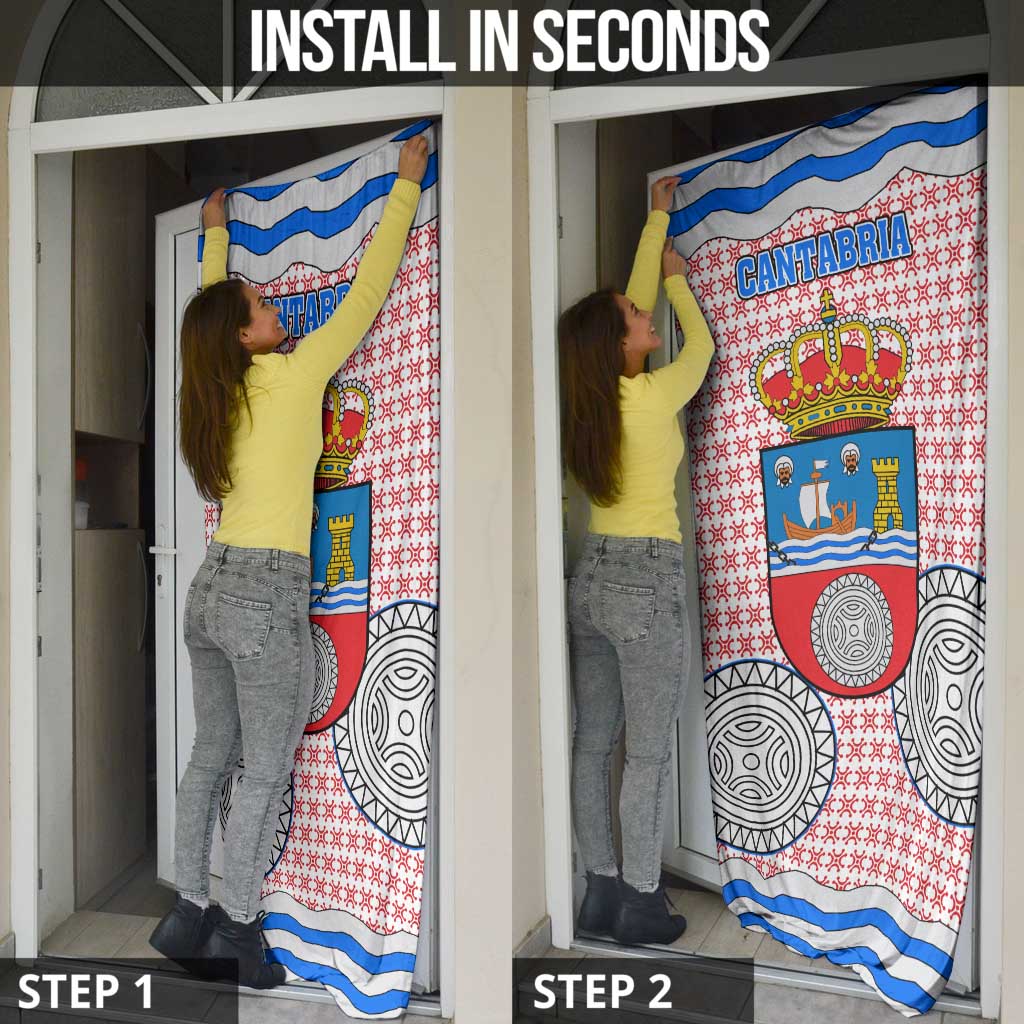Cantabria Flag Door Cover Autonomous Community of Spain - Wonder Print Shop