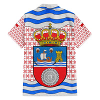 Cantabria Flag Family Matching Off The Shoulder Long Sleeve Dress and Hawaiian Shirt Autonomous Community of Spain - Wonder Print Shop