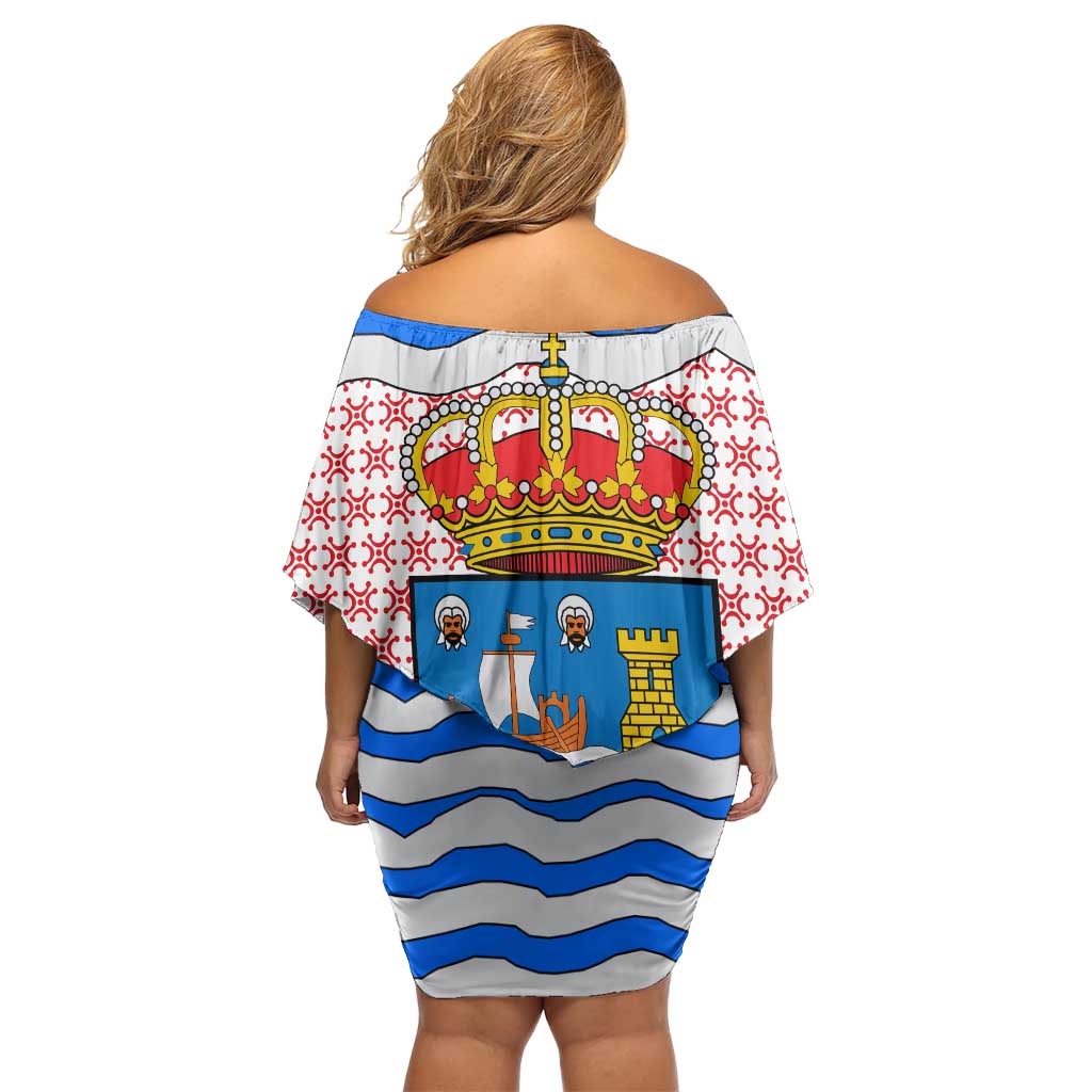 Cantabria Flag Family Matching Off Shoulder Short Dress and Hawaiian Shirt Autonomous Community of Spain - Wonder Print Shop