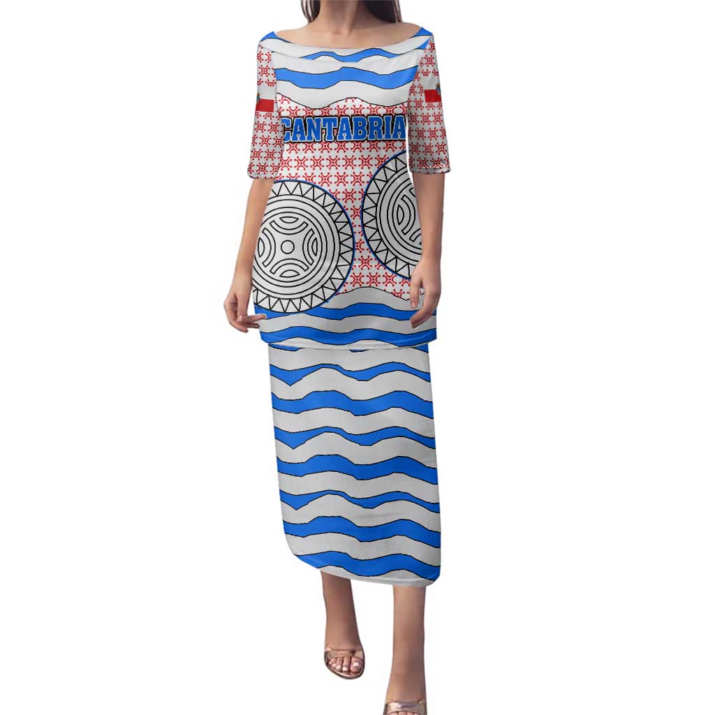 Cantabria Flag Family Matching Puletasi and Hawaiian Shirt Autonomous Community of Spain - Wonder Print Shop