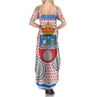 Cantabria Flag Family Matching Summer Maxi Dress and Hawaiian Shirt Autonomous Community of Spain - Wonder Print Shop