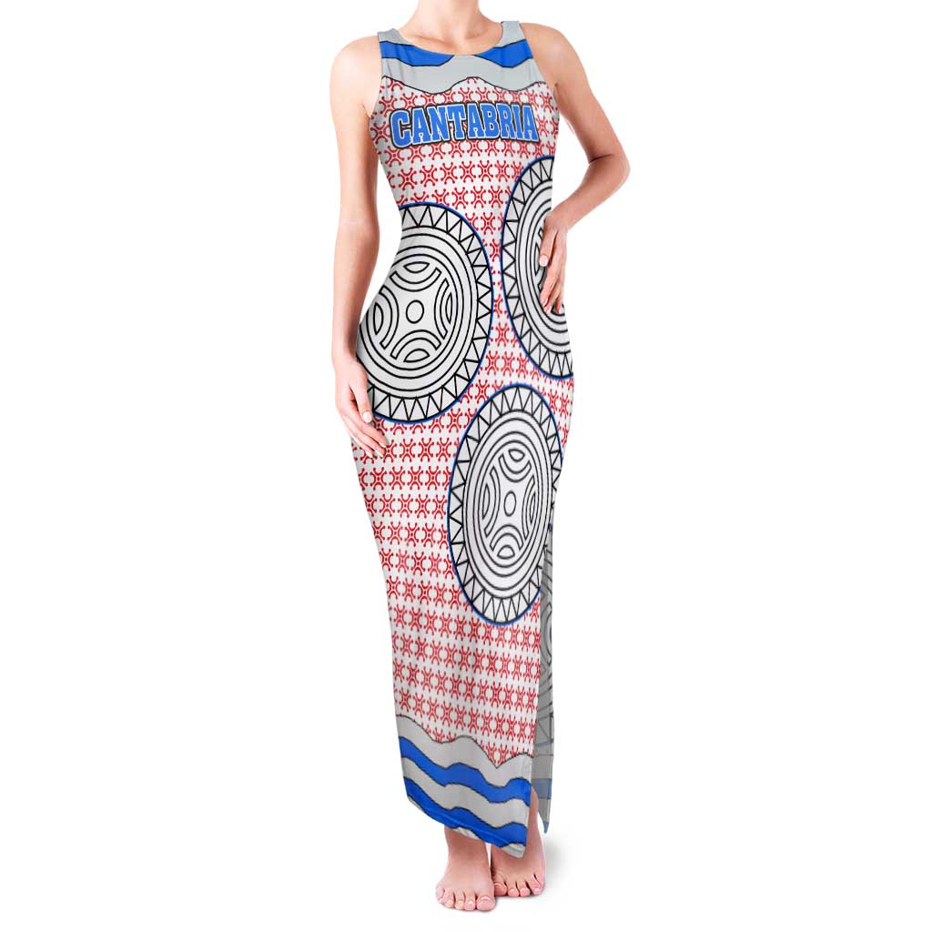 Cantabria Flag Family Matching Tank Maxi Dress and Hawaiian Shirt Autonomous Community of Spain - Wonder Print Shop