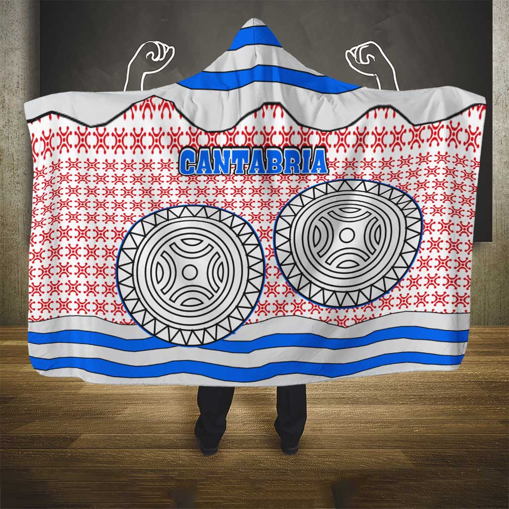 Cantabria Flag Hooded Blanket Autonomous Community of Spain - Wonder Print Shop