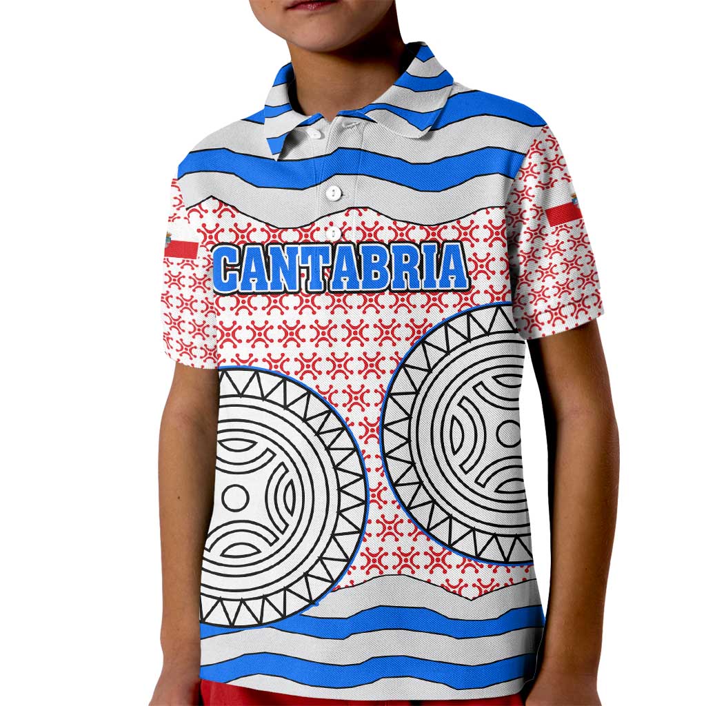 Cantabria Flag Kid Polo Shirt Autonomous Community of Spain - Wonder Print Shop