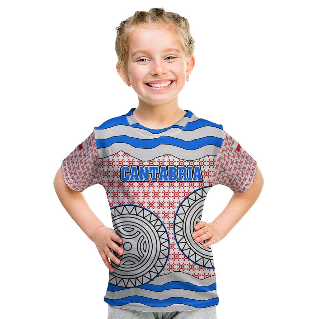 Cantabria Flag Kid T Shirt Autonomous Community of Spain - Wonder Print Shop