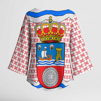 Cantabria Flag Kimono Sleeve Blouse Autonomous Community of Spain - Wonder Print Shop