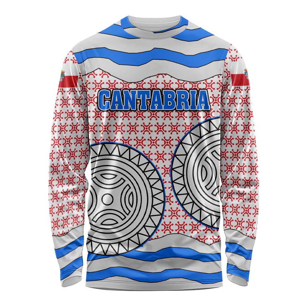 Cantabria Flag Long Sleeve Shirt Autonomous Community of Spain - Wonder Print Shop