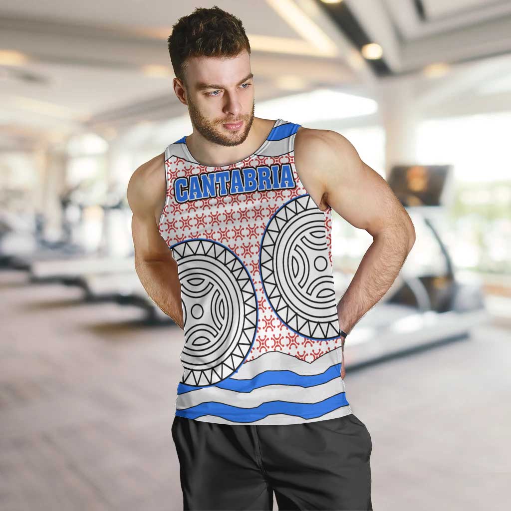 Cantabria Flag Men Tank Top Autonomous Community of Spain - Wonder Print Shop