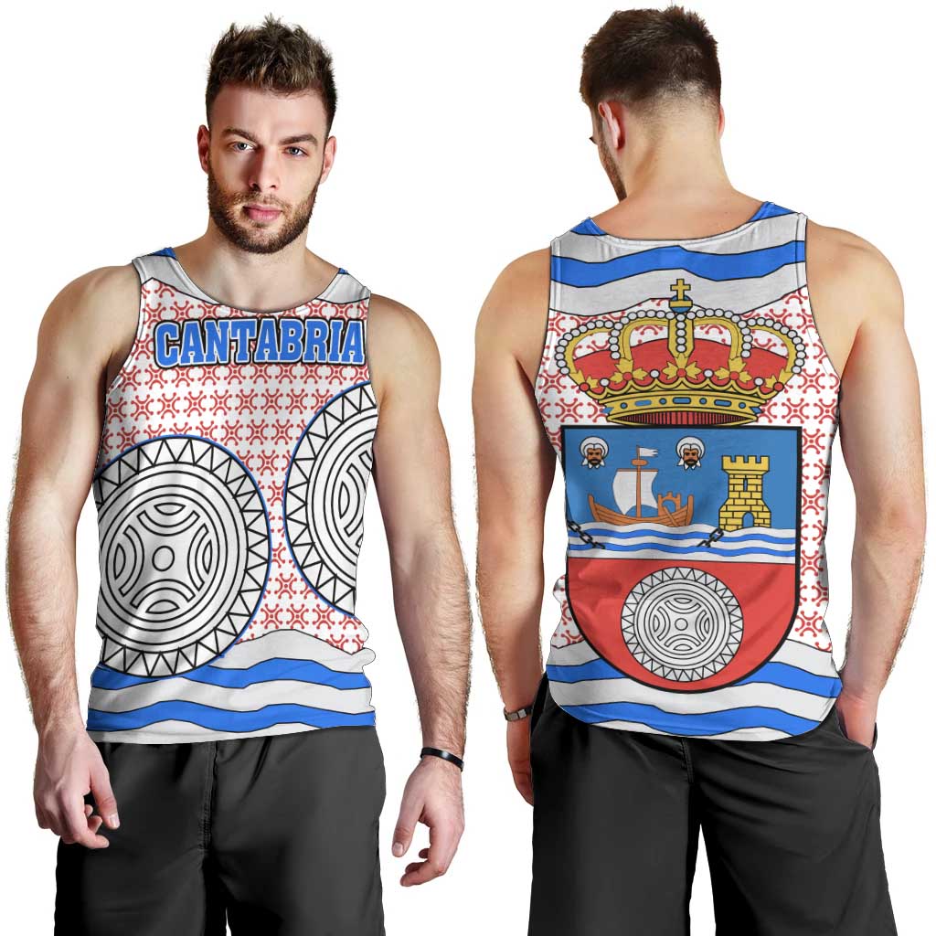 Cantabria Flag Men Tank Top Autonomous Community of Spain - Wonder Print Shop