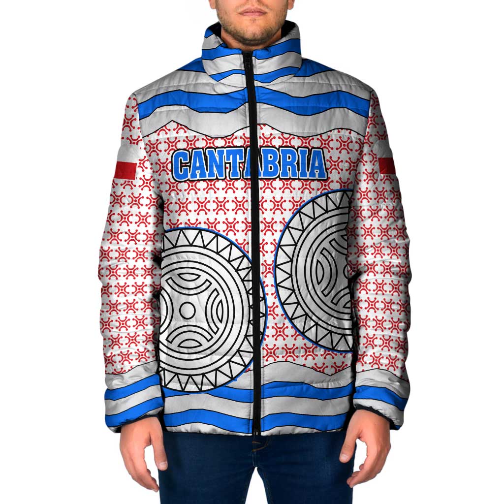 Cantabria Flag Padded Jacket Autonomous Community of Spain - Wonder Print Shop