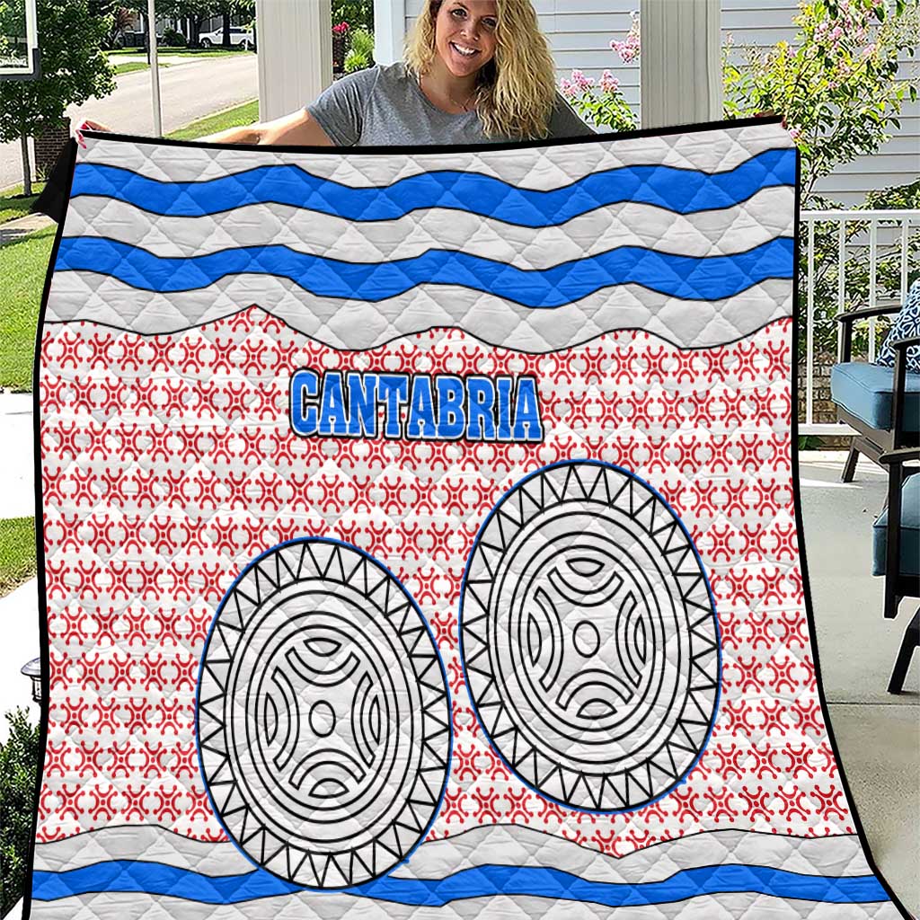 Cantabria Flag Quilt Autonomous Community of Spain - Wonder Print Shop