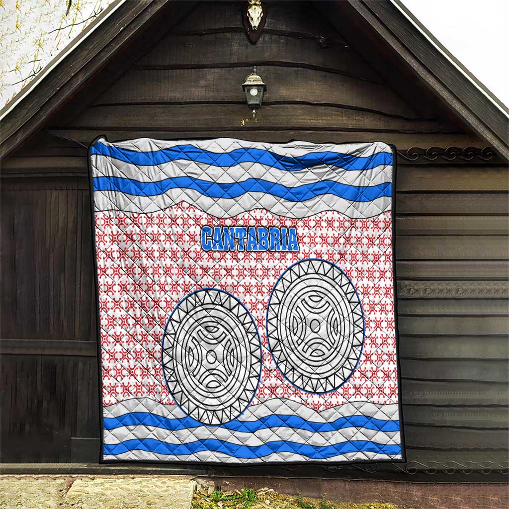 Cantabria Flag Quilt Autonomous Community of Spain - Wonder Print Shop