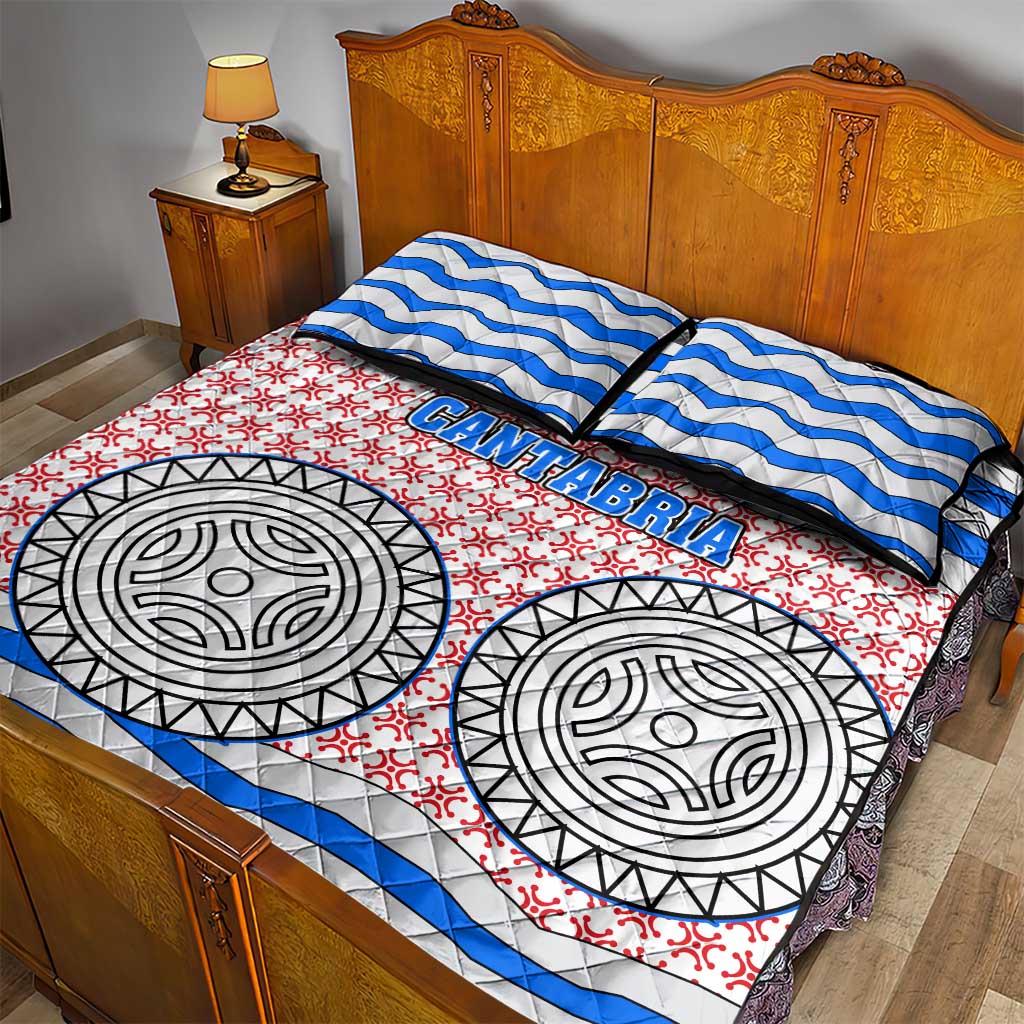 Cantabria Flag Quilt Bed Set Autonomous Community of Spain - Wonder Print Shop